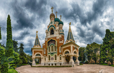 The iconic St Nicholas Orthodox Cathedral, Nice, Cote d'Azur, France