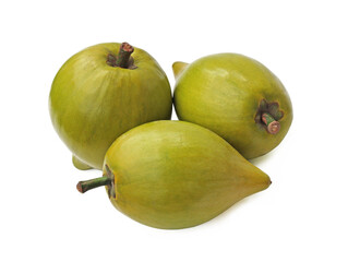 Fresh canistel sapote or yellow sapote fruit put on a white background. Isolated.