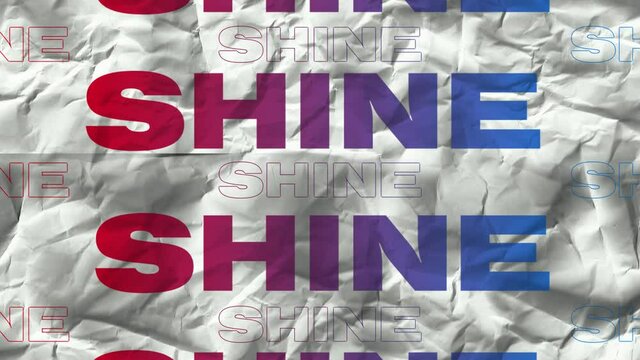 Animation of shine text in repetition on white background