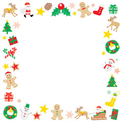 クリスマスのかわいいフレームイラスト
