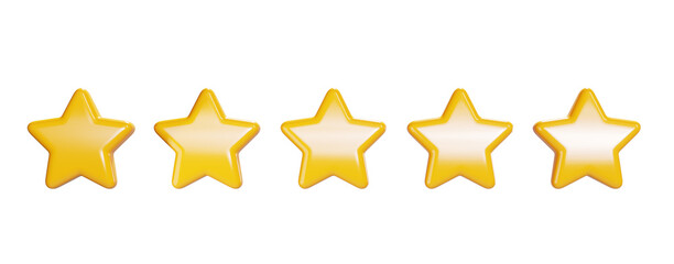 Five stars, glossy . Customer rating feedback concept from the client about employee of website....