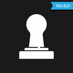 White Coffee tamper icon isolated on black background. Vector