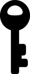 シルエットの鍵のシンプルでかわいいイラストアイコン