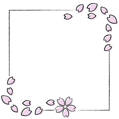 シンプルな桜のイラストフレーム