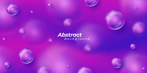 Abstract purple background with 3D sphere bubble ball.