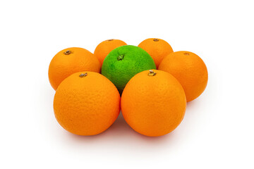 One sweet lemon white background with assorted fresh-citrus fruits realistic icons