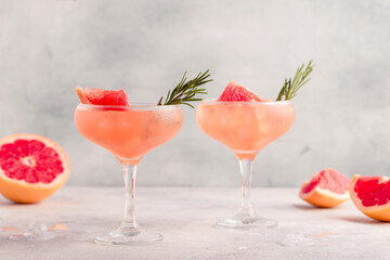 Cold lemonade/cocktail of fresh grapefruit juice.