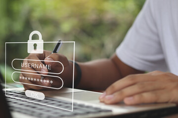login and password, cyber security concept, data protection and secured internet access, cybersecurity