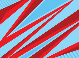 Minimalist background with red and blue abstract stripe 