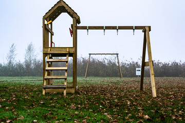 Children's playground in a resort area in France