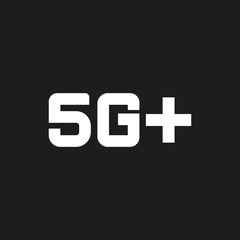 5G icon design . 5G network icon isolated on black background