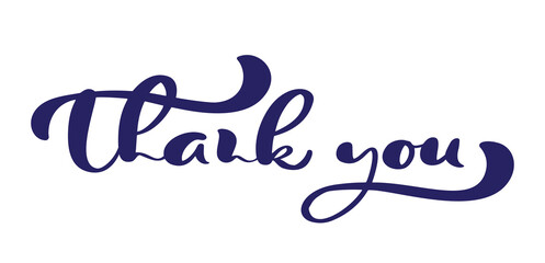 Hand drawn vector calligraphic vintage text Thank you on white background. Calligraphy lettering illustration for Thanksgiving Day