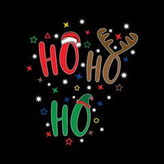 Ho Ho Ho - Christmas T Shirt Design Illustration