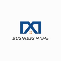 design logo creative letter M and roofing
