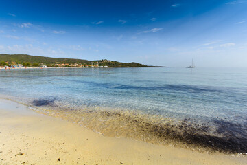 Beach and coastline of Porto Ottiolu in Sardinia