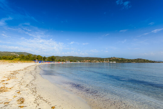 Beach and coastline of Porto Ottiolu in Sardinia