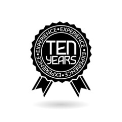 Ten years experience badge with shadow