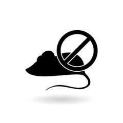 Stop animal testing icon with shadow