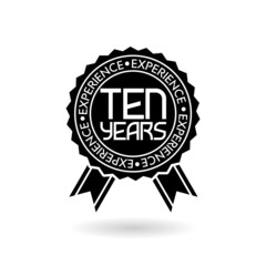 Ten years experience badge with shadow
