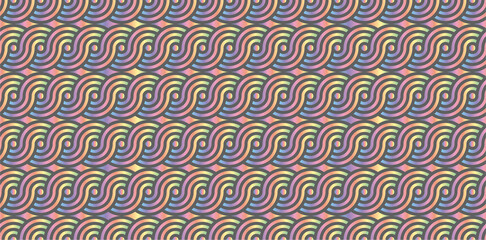Pattern seamless circle abstract wave background. Geometric color vector. Hologram swirl