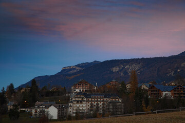 Obraz premium Les hauteurs de Villard De Lans, massif du Vercors dans les Alpes au dessus de Grenoble