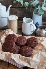 chocolate cookies and coffee