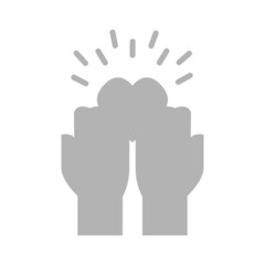 sticker hands holding heart, vector illustration