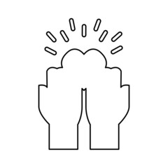 sticker hands holding heart, vector illustration