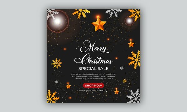 Christmas sale social media banner or square flyer