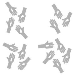 image of two palms, choice between medical and natural treatment, vector illustration