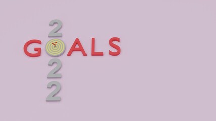 2022 target reach bullseye of dartboard as achievement goal complete success as wish 3D rendering illustration 