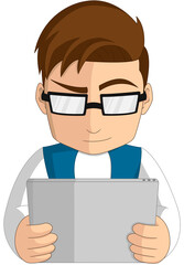 Funny cartoon mechanic