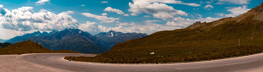 High resolution stitched panorama of a beautiful alpine summer view at the famous Grossglockner high Alpine road, Kaernten, Salzburg, Austria