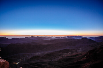 View from Moses Mountain Sinai. Egypt. Panorama