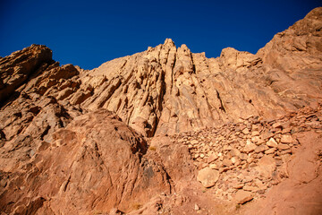 Fototapeta na wymiar Egypt, view of Mount Moses on a bright sunny day