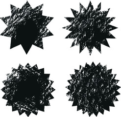 Cockades vector stamps. Set of sample stamp whitout text. Elements isolated on white background, Editable color.