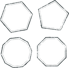 Polygon sample stamps without text. Elements isolated on white background.