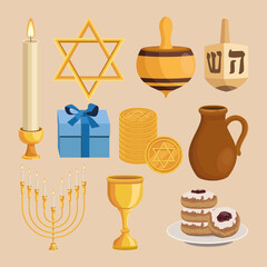 ten happy hanukkah icons