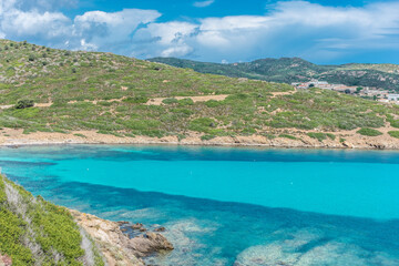 Beautiful turquoise water of a bay in Asinara Island, Sardinia