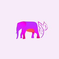 Elephant silhouette gradient