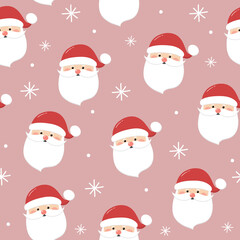 Obraz na płótnie Canvas Christmas pattern with Santa Claus. Wallpaper concept. Vector