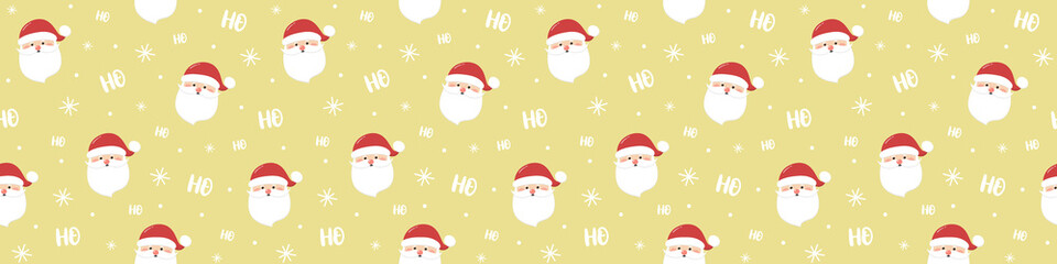 Design of Xmas pattern with Santa Claus. Christmas concept. Banner. Vector