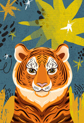Trendy greeting card - Year of the Tiger - 468797363