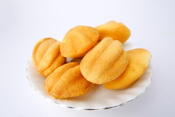 madeleine cake isolated on white background
