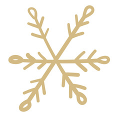 Winter snowflake hand drawn icon isolated on white background vector illustration.