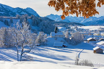  Berghofen - Allgäu - Kapelle - Winter - Sonthofen - Alpen - Panorama