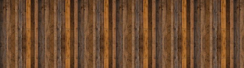 Old brown rustic dark grunge wooden timber table wall floor flooring texture - wood background banner blank pattern design