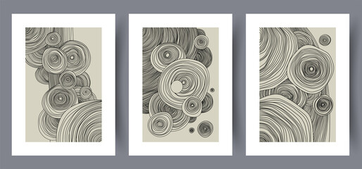 Printable wall art vector poster set. Hand drawn minimalism design for scandinavian interior. © aprint22com