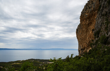 Adriatic sea coast in Croatia. Beautiful Makarska Riviera, Croatian resort