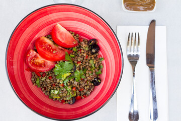 salad on a plate
